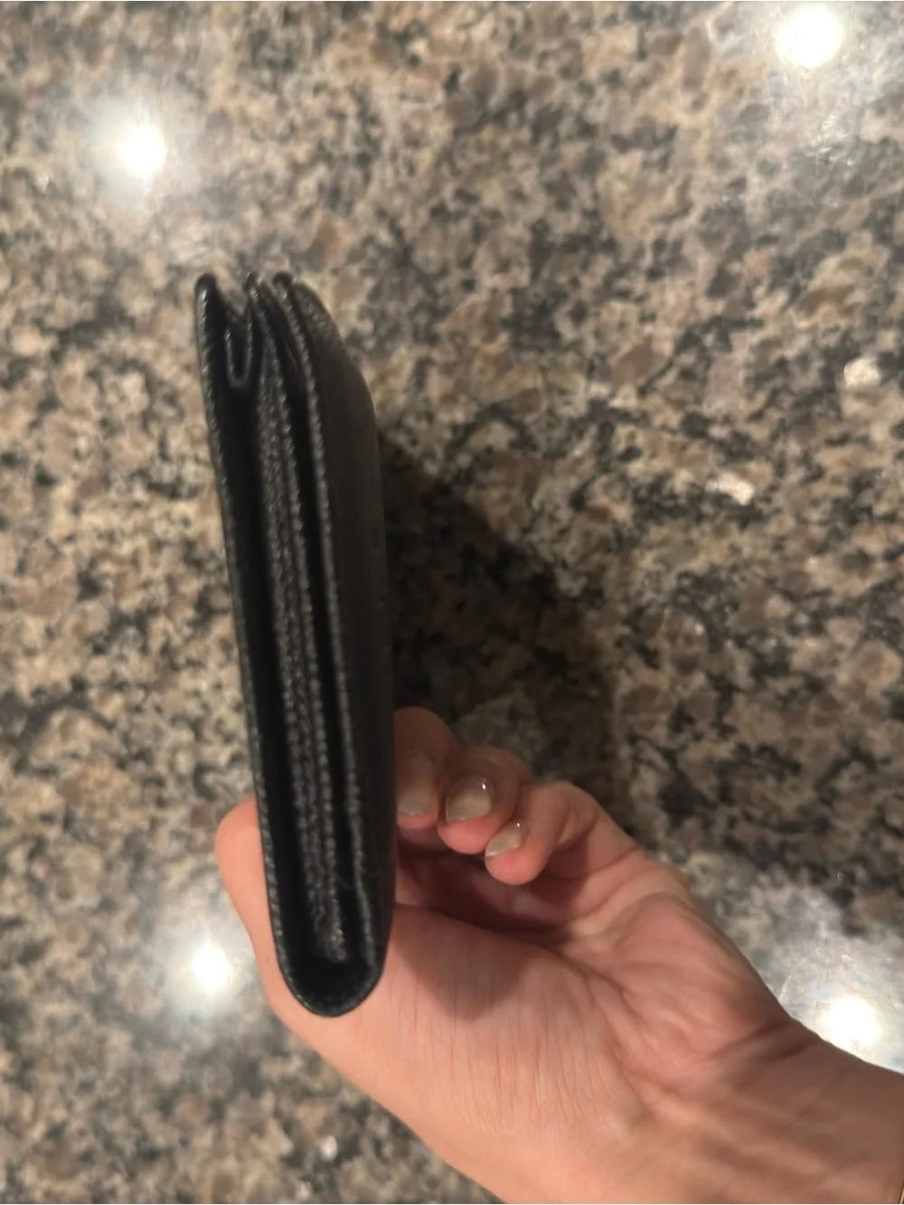 Bulgari Black Textured Leather Card Holder Wallet